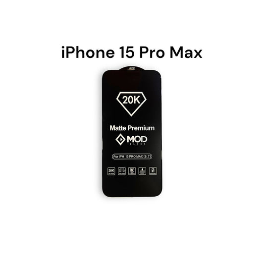 iPhone 15 Pro Max - Vidrio Templado Mate - 20K Premium