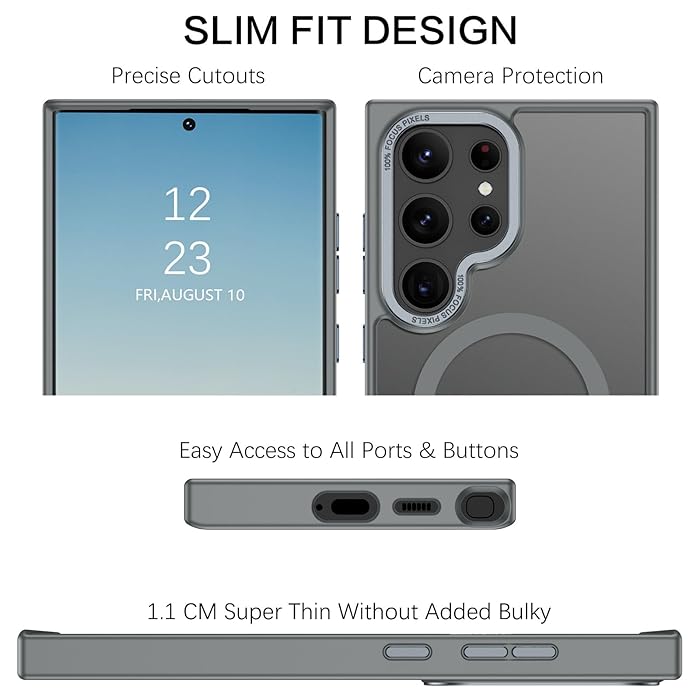 Samsung S24 Ultra - Case Luxury Mate - Magsafe - Grey