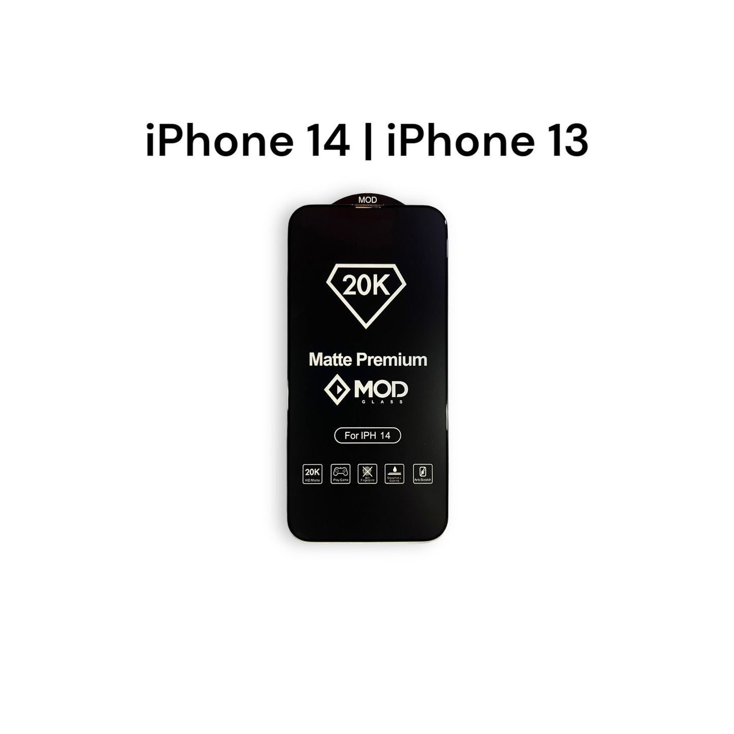 iPhone 13 - Vidrio Templado Mate - 20K Premium