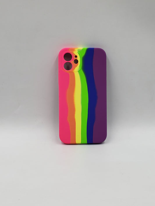 iPhone 12 - Silicone Cases - Arcoiris con protector de cámara